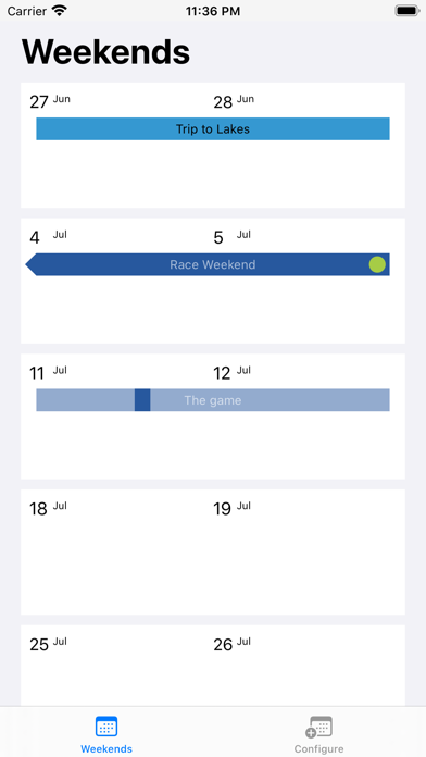 104 Days: The weekend calendar screenshot 4