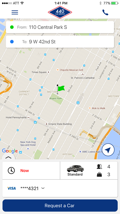 440 Car Service Black Inc screenshot 3