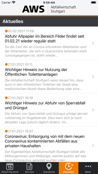 Abfallwirtschaft Stuttgart screenshot 2