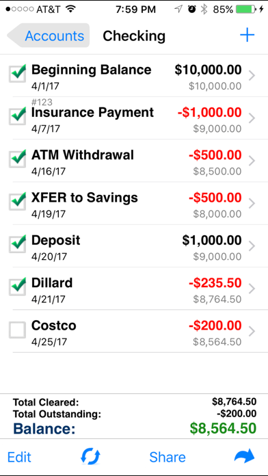 Accounts 2 Checkbook screenshot 3