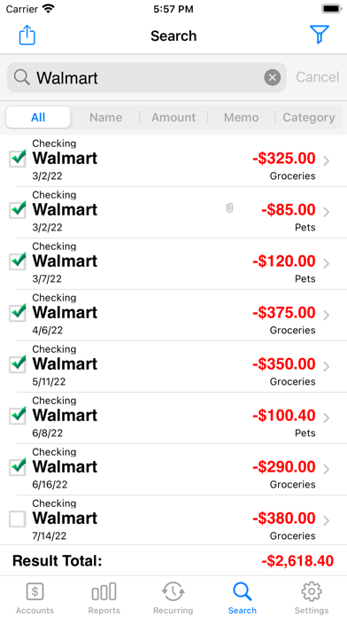 Accounts 3 Checkbook screenshot 2