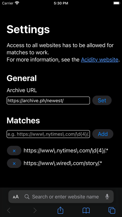 Acidity - View Page Archives screenshot 1
