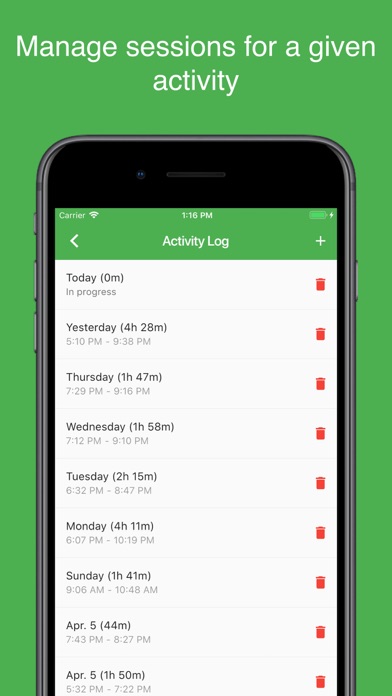 Activity Log - Time Tracker screenshot 1