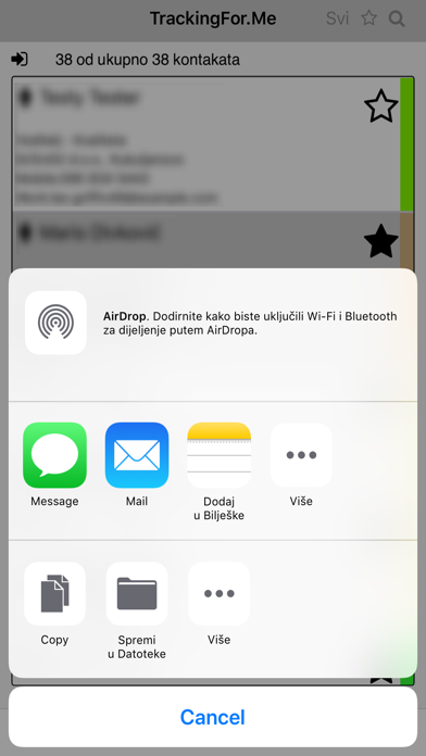 AddressBook TrackingForMe screenshot 2