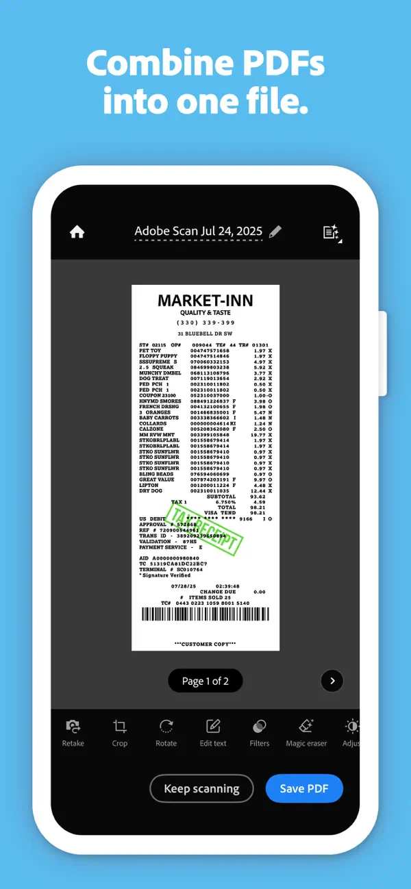 Adobe Scan: PDF & OCR Scanner screenshot 1