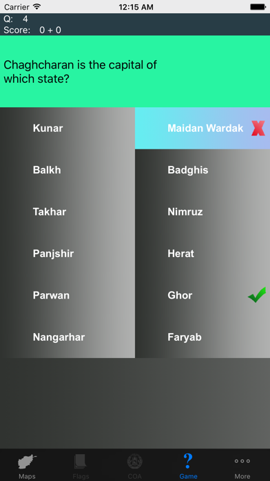 Afghanistan Province Maps and Capitals screenshot 1