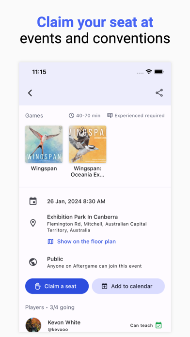 Aftergame: Events, Play, Stats screenshot 1