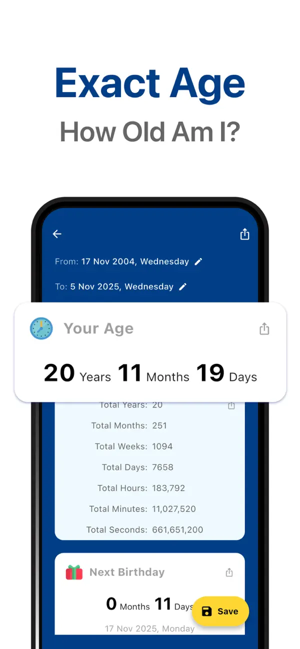 Age Calculator; Date of Birth screenshot 6