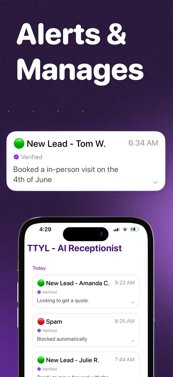 AI Phone Receptionist: TTYL screenshot 1