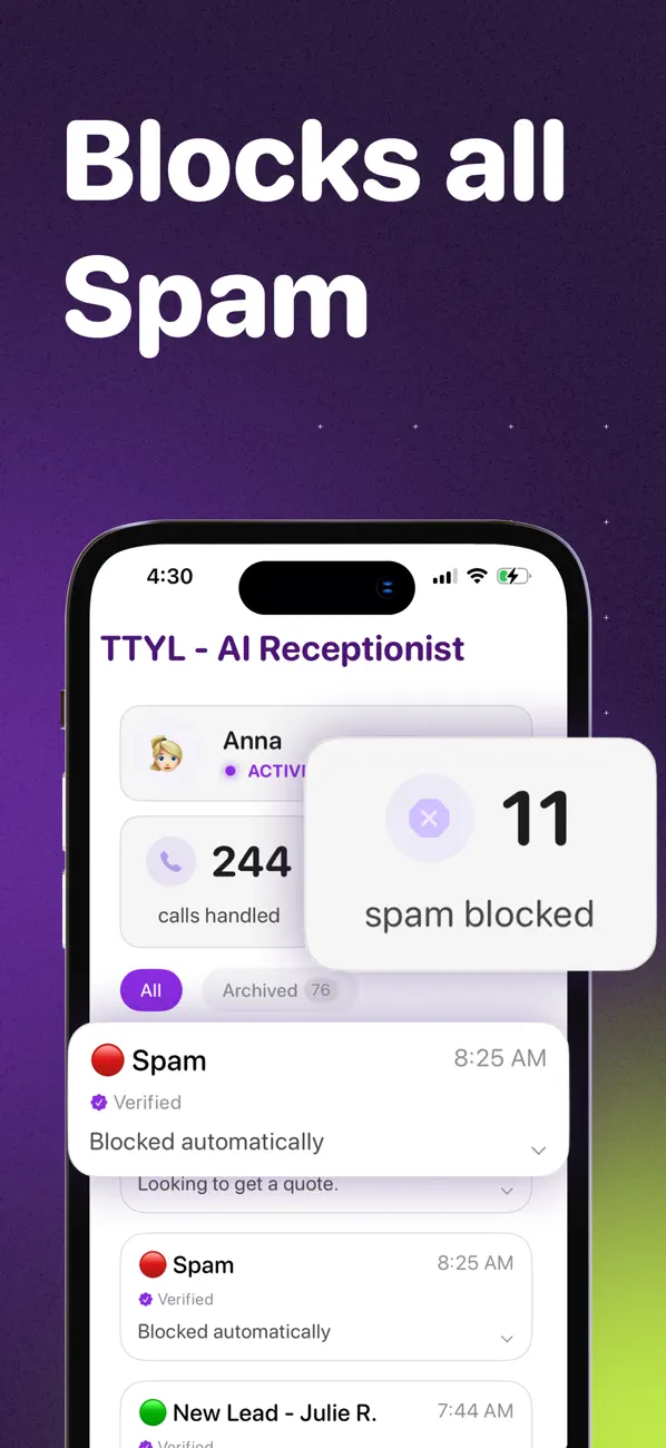AI Phone Receptionist: TTYL screenshot 3