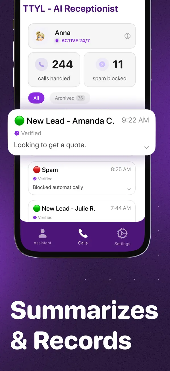 AI Phone Receptionist: TTYL screenshot 2