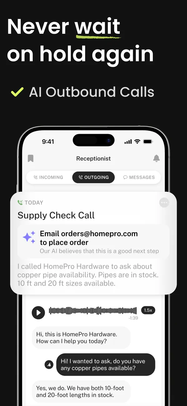 AI Receptionist — SkipCalls screenshot 1
