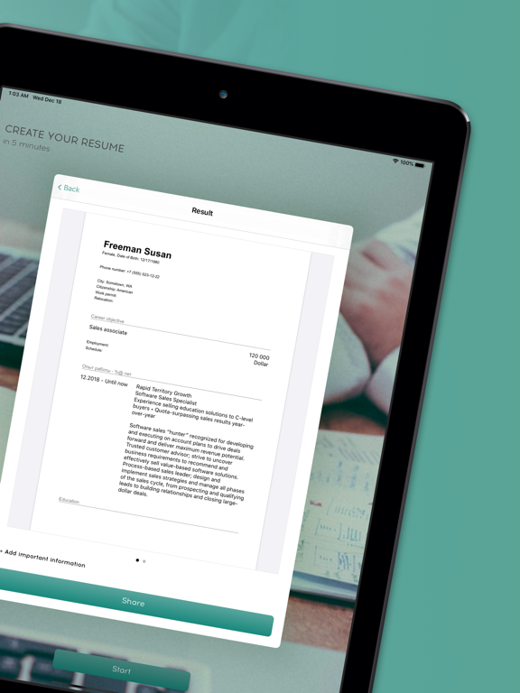 AI resume builder: linkedin CV screenshot 4