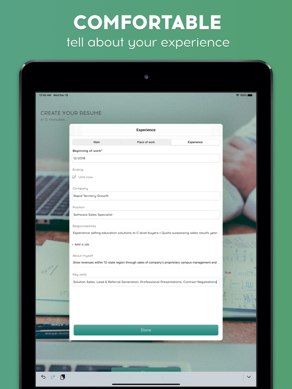 AI resume builder: linkedin CV screenshot 2
