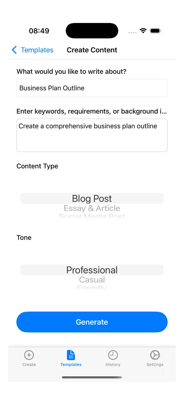 AI Writer -Writing Text & Chat screenshot 1