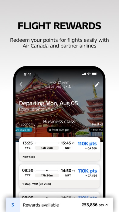 Air Canada + Aeroplan screenshot 2