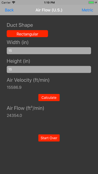 Air Velocity and Flow Calc screenshot 1