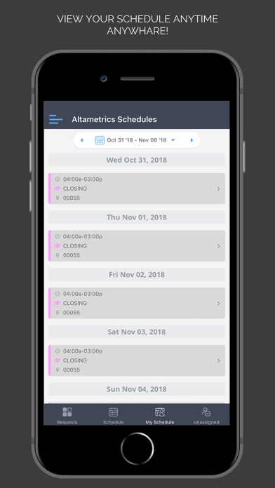 Altametrics Schedules screenshot 3