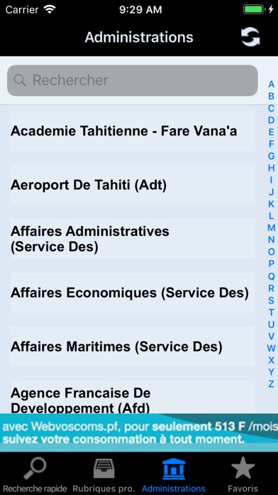 Annuaire OPT screenshot 2