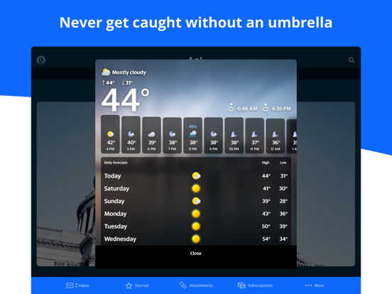 AOL Mail, News, Weather screenshot 2