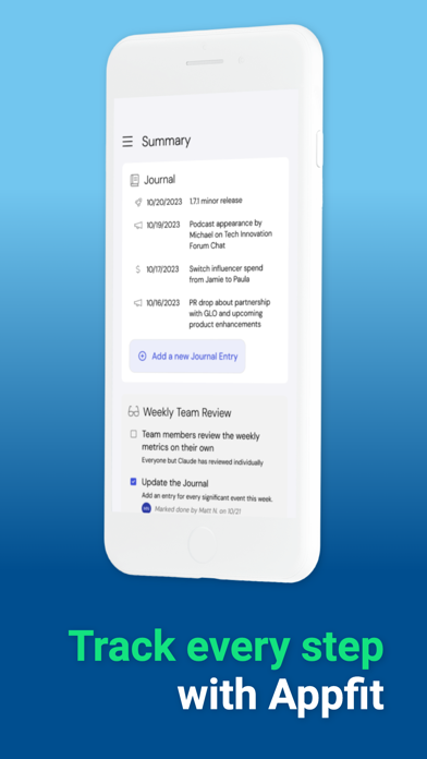 AppFit - App Metrics & Journal screenshot 3