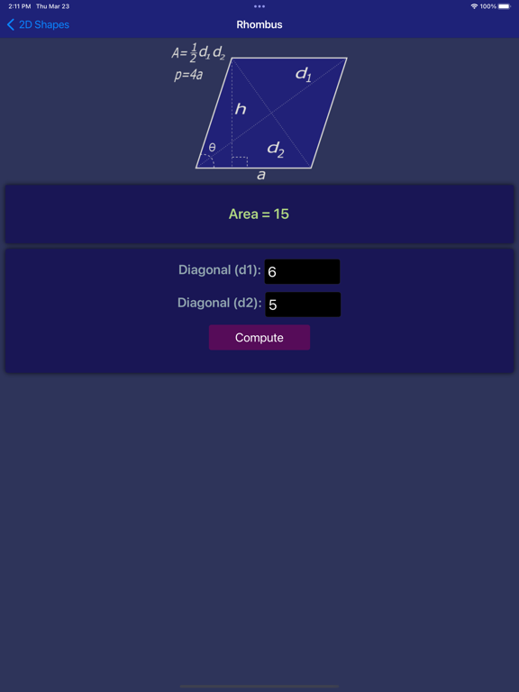 Area and Volume Calc lite screenshot 1