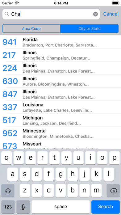 Area Code Directory screenshot 1