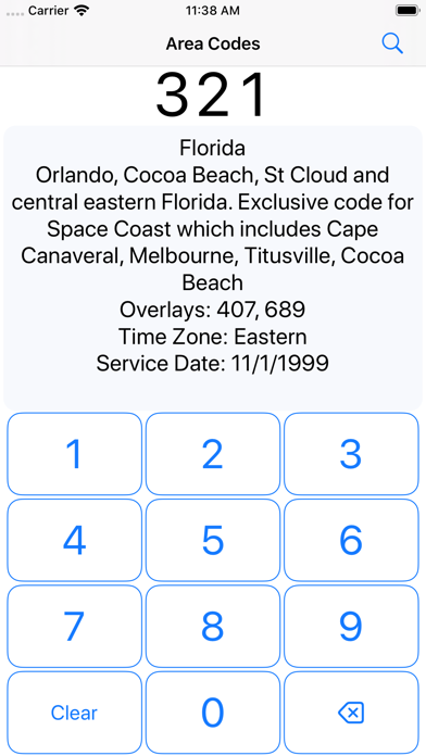 Area Codes screenshot 2