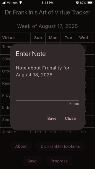 Art of Virtue Tracker screenshot 4