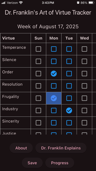 Art of Virtue Tracker screenshot 3