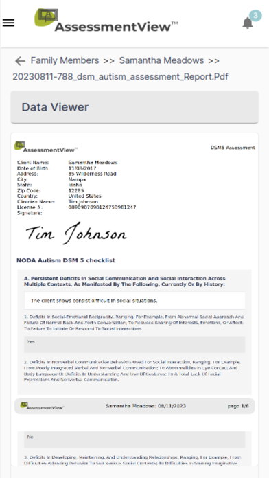 AssessmentView screenshot 1