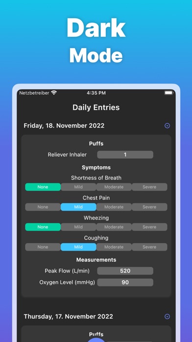 Asthma Tracker゜ screenshot 1