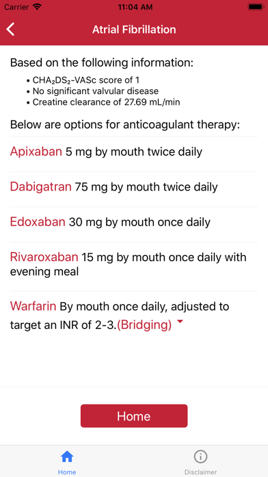 ATRIUM Anticoagulation Tool screenshot 1