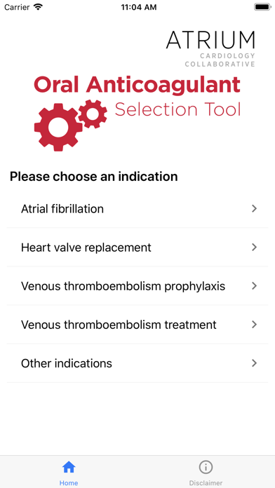 ATRIUM Anticoagulation Tool screenshot 2