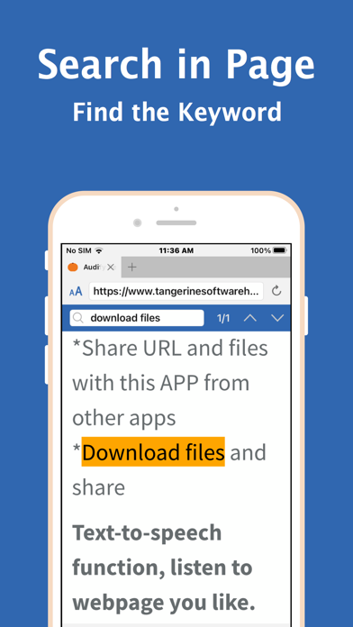 Audify read aloud web browser screenshot 1