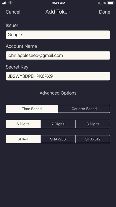Authenticator screenshot 1