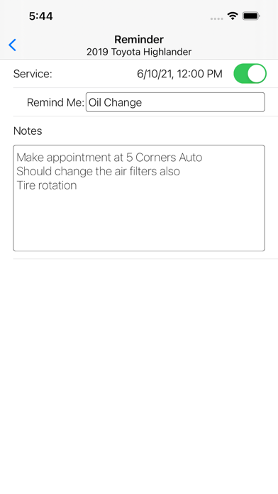 Auto Care Tracker screenshot 1
