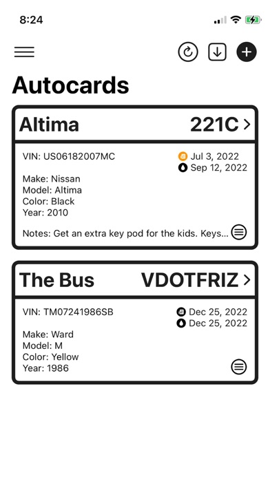 Autocards - Vehicle Log screenshot 4