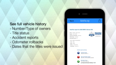 AutoFax vehicle history report screenshot 1