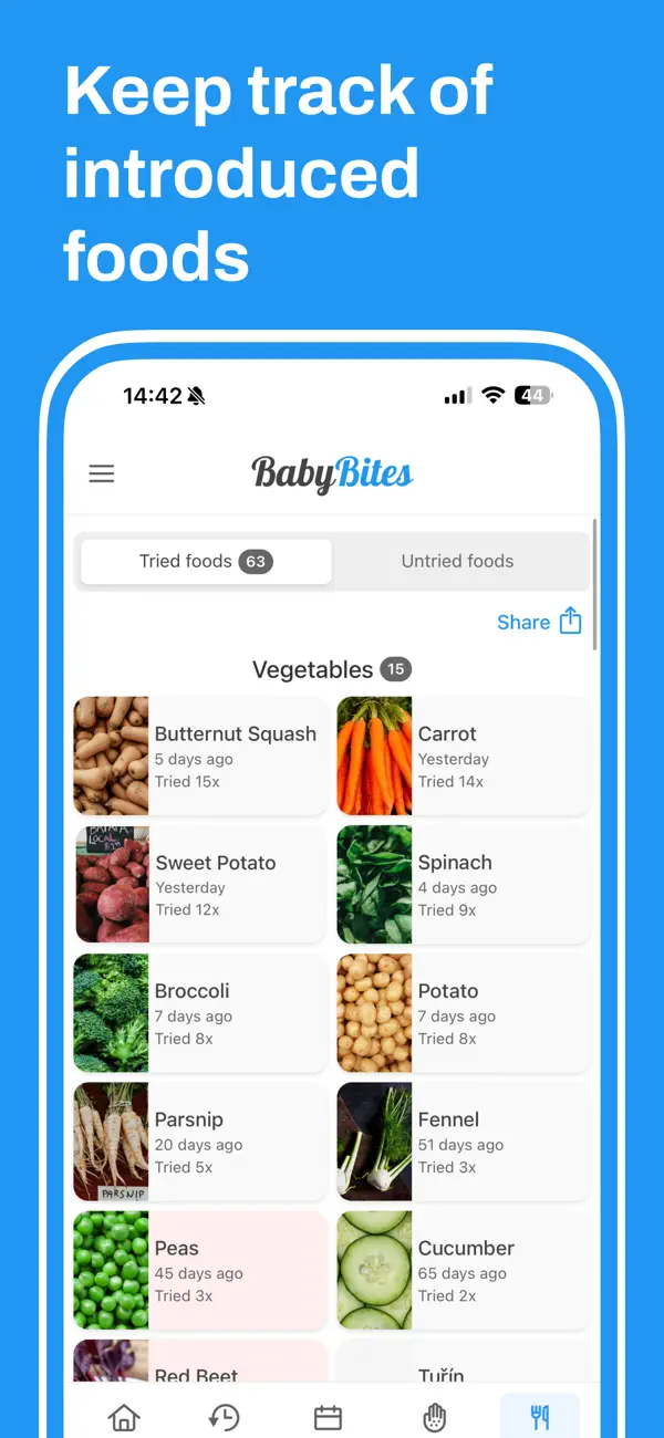 BabyBites - First baby foods screenshot 1