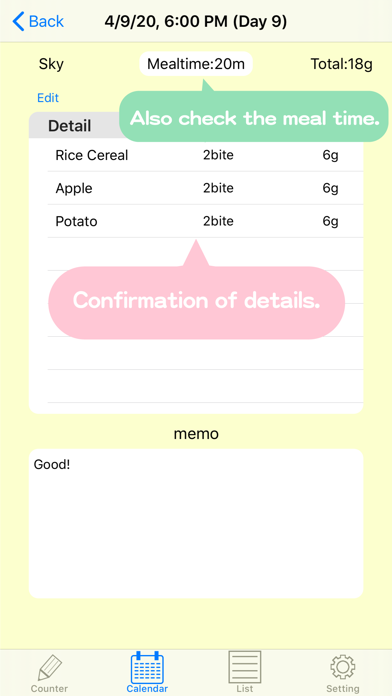 BabyFoodCounter screenshot 4