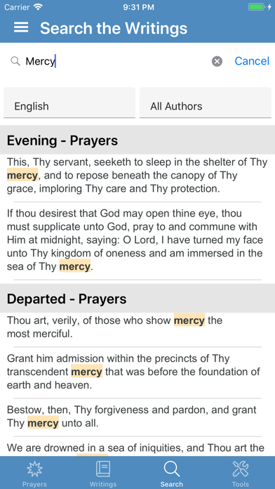 Bahá'í Prayers,Writings,Tools screenshot 2