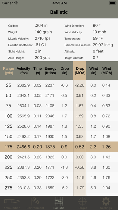 Ballistic Calculator SBC Light screenshot 4