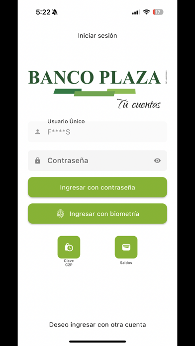 Banco Plaza App screenshot 1