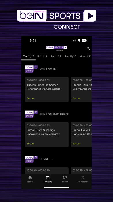 beIN SPORTS CONNECT screenshot 1