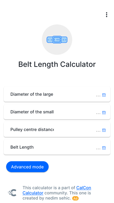 Belt Length Calculator CalCon screenshot 3