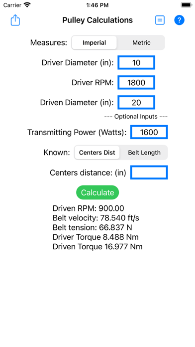 Belt & Pulley Calculator screenshot 4