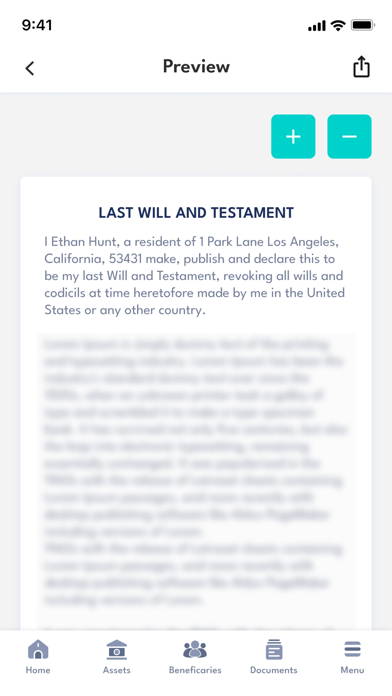 Beneficiary Plan screenshot 1