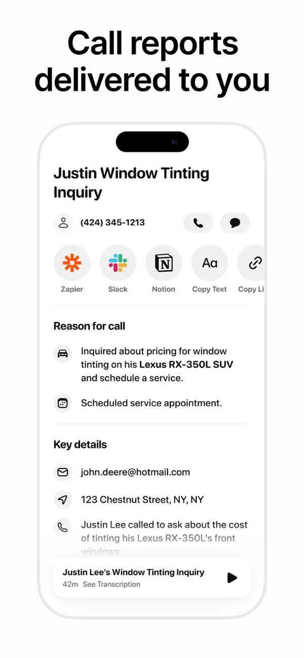 Beside (M1): AI Receptionist screenshot 2