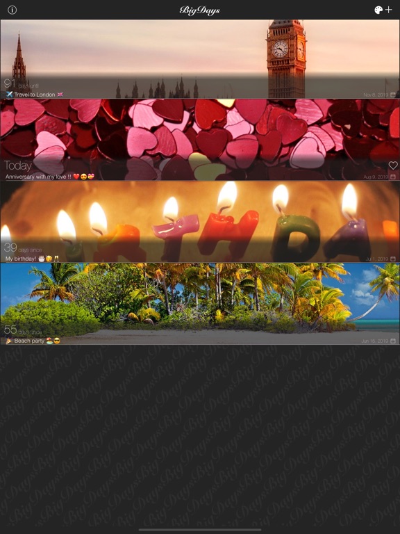 Big Days - Events Countdown screenshot 1